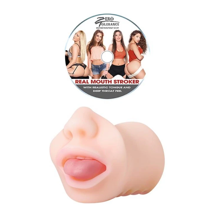 Stroker do ust z realistycznym językiem TPE, łatwy w czyszczeniu, 16,5 cm