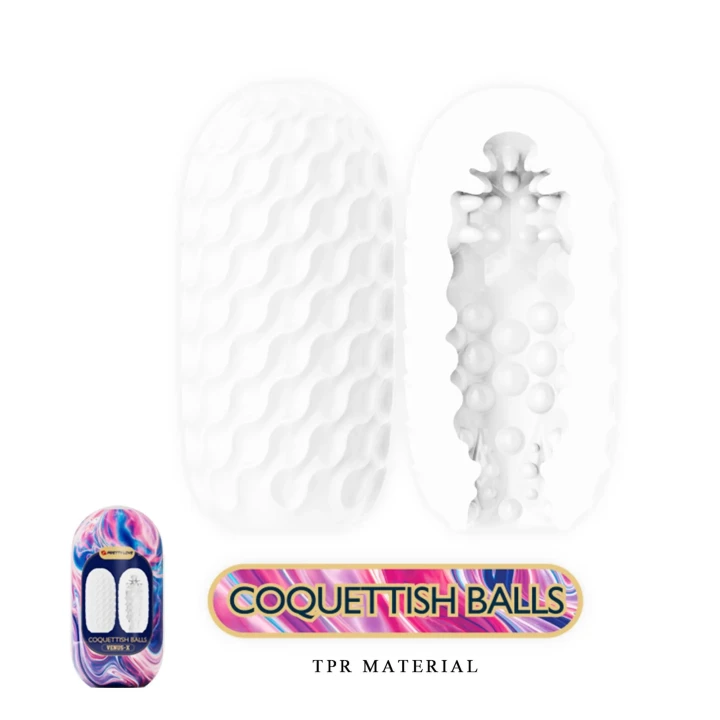 Masturbator PRETTY LOVE COQUETTISH BALLS VENUS X - elastyczny, bez ftalanów, wielorazowy