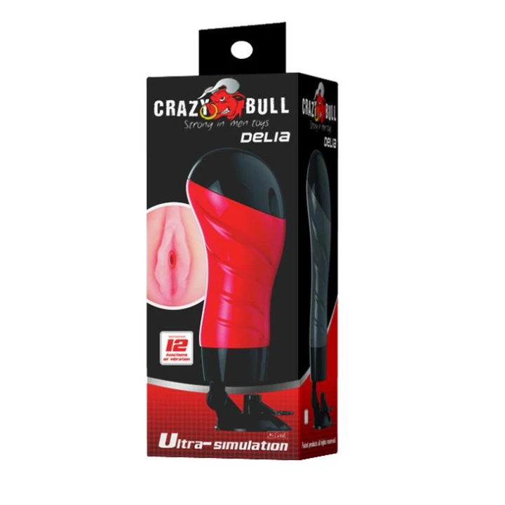 Masturbator analny PRETTY LOVE - CRAZY BULL, 12 funkcji, 28 cm, żebrowany tunnel