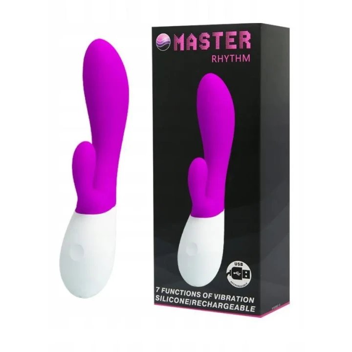 Wibrator silikonowy Pretty Love Master Rhythm, 7 funkcji, ładowanie USB, 19,6 cm