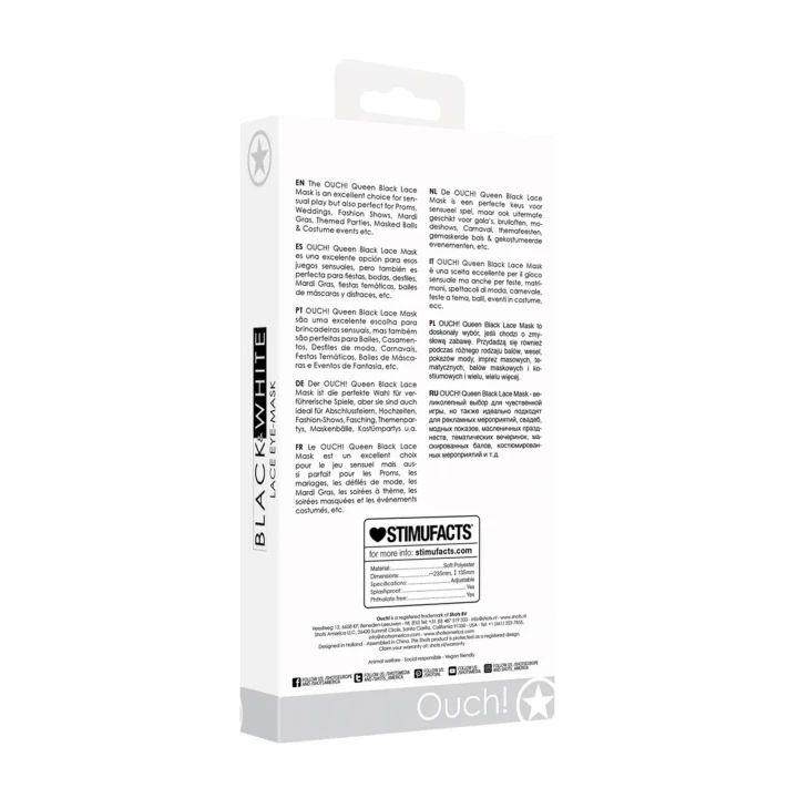 Maseczka koronkowa Queen, 23 cm, materiał: poliester