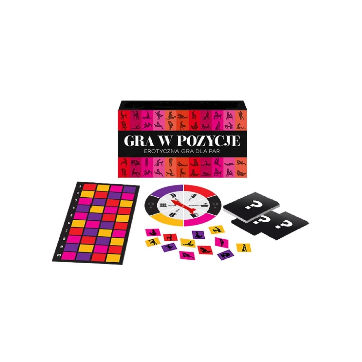 Gra erotyczna dla par - GRA W POZYCJE, plansza, ruletka, 52 karty z poleceniami