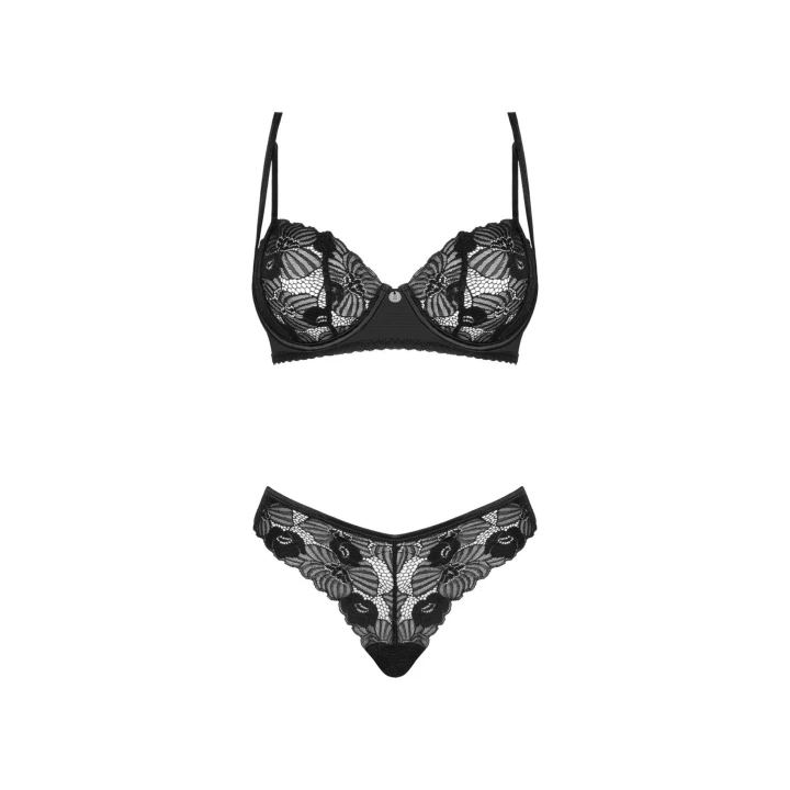 Bielizna koronkowa, OBSESSIVE Serena Love, regulowane ramiączka, biustonosz i figi XL/2XL