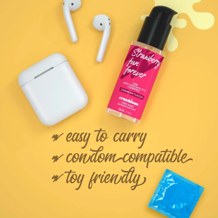 Lubrykant na bazie wody Crushious, truskawkowy, 50 ml, hipoalergiczny, smakowalny