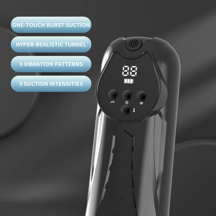Masturbator LUXURY 04, 9 poziomów wibracji, wodoodporny IPX6, ładowanie USB Type-C