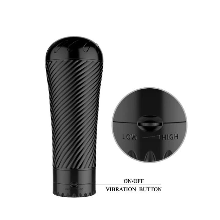 Masturbator analny BAILE - regulowane wibracje, materiał CyberSkin, łatwy w czyszczeniu