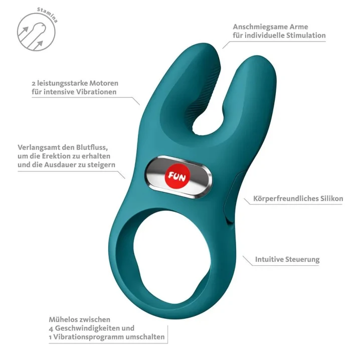 Wibrator pierścieniowy Fun Factory Nos XL – podwójne silniki, USB-C, IPX7