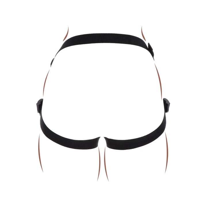 Uprząż strap-on TOYJOY Get Real, regulowana, z 3 silikonowymi pierścieniami, poliester