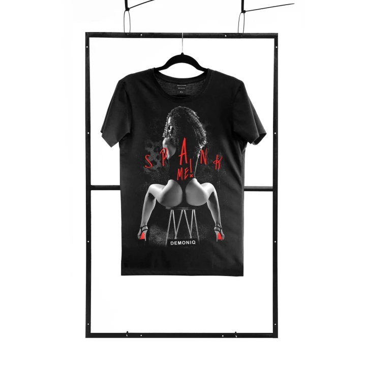 T-shirt męski DEMONIQ MEN, czarny, 100% bawełna, rozmiar S, regularny fason