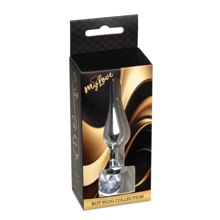 Korek analny (butt plug) MyLove Jewellery Silver – stal nierdzewna, diamencik, 3 cm