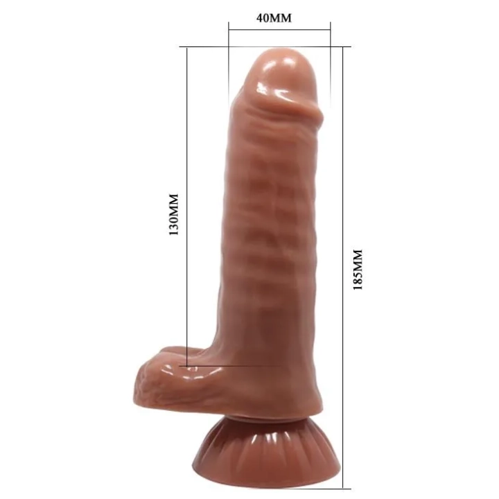 Dildo BAILE Maddox 7,3', wibracje, przyssawka, realistyczny wygląd i faktura