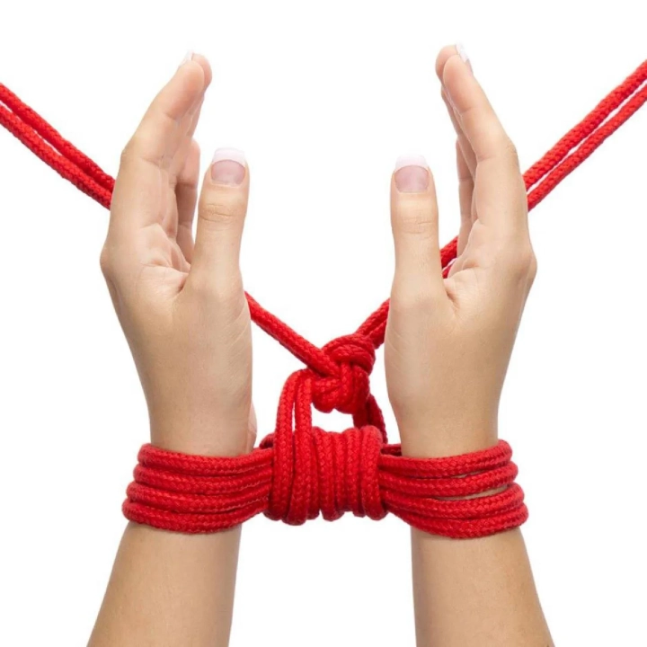 Lina do bondage 10m, Bawełna, 8mm, czerwony - Shibari Series