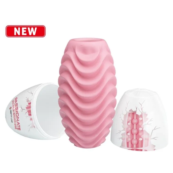Masturbator podwójny PRETTY LOVE - rozciągliwy TPR, wodoodporny, różowy