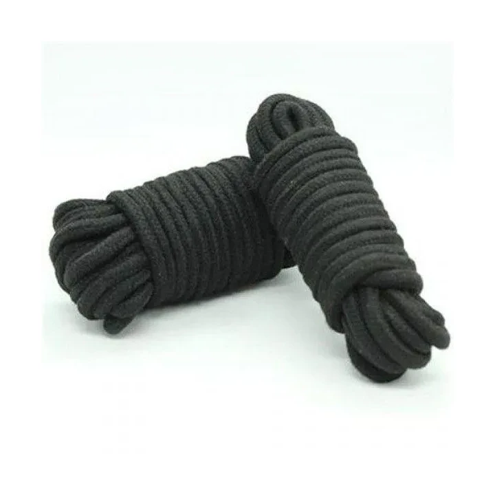 Wiązania bawełniane Toyz4Lovers, 10m, czarne, fetyszyzm, do zabawy w stylu japońskim