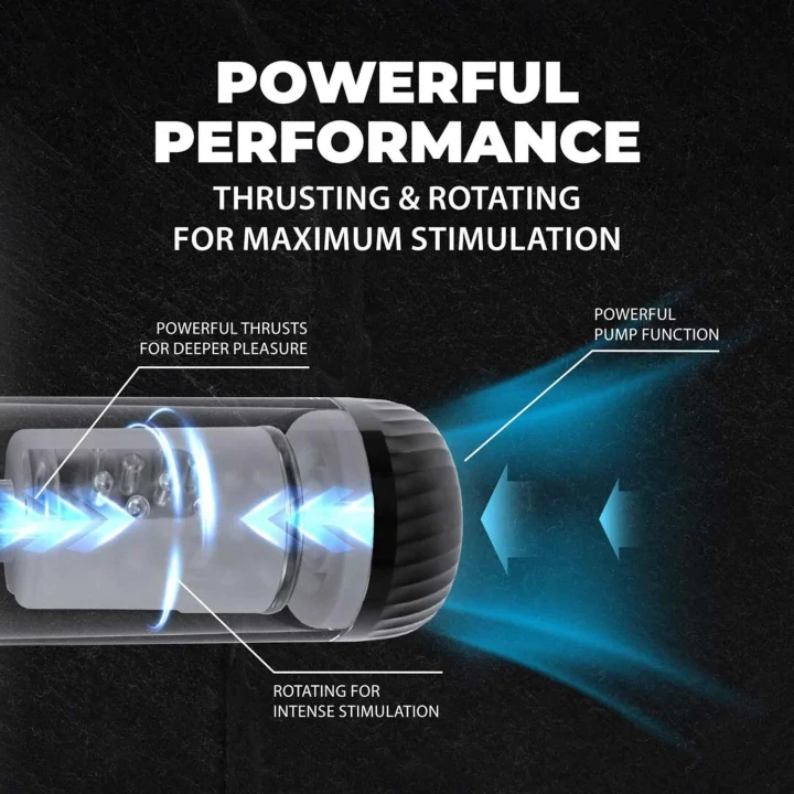 Masturbator - StrokeMate - Podciśnieniowy, Rotacyjny, Silikonowy, 31,5 cm