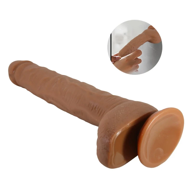 Dildo ultra-realistyczne, 28 cm, elastyczne, wodoodporne, z przyssawką