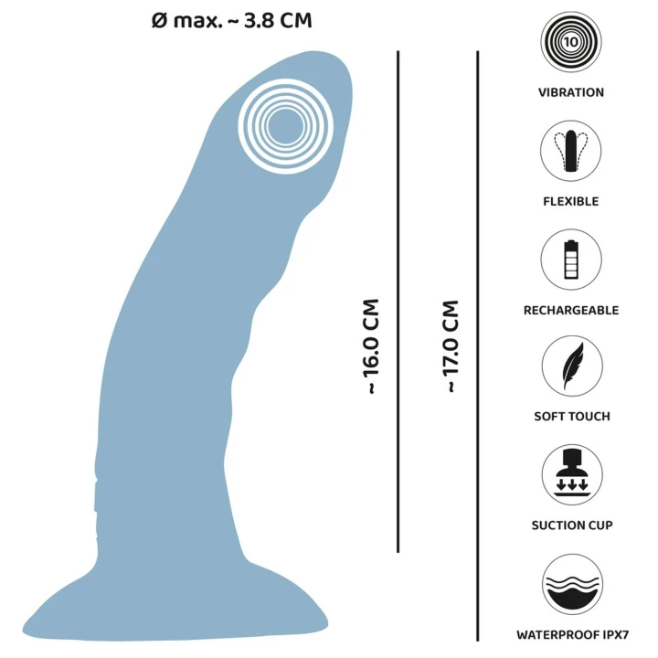 Wibrator You2Toys Heart Guy - 10 trybów wibracji, wodoodporny, silikonowy