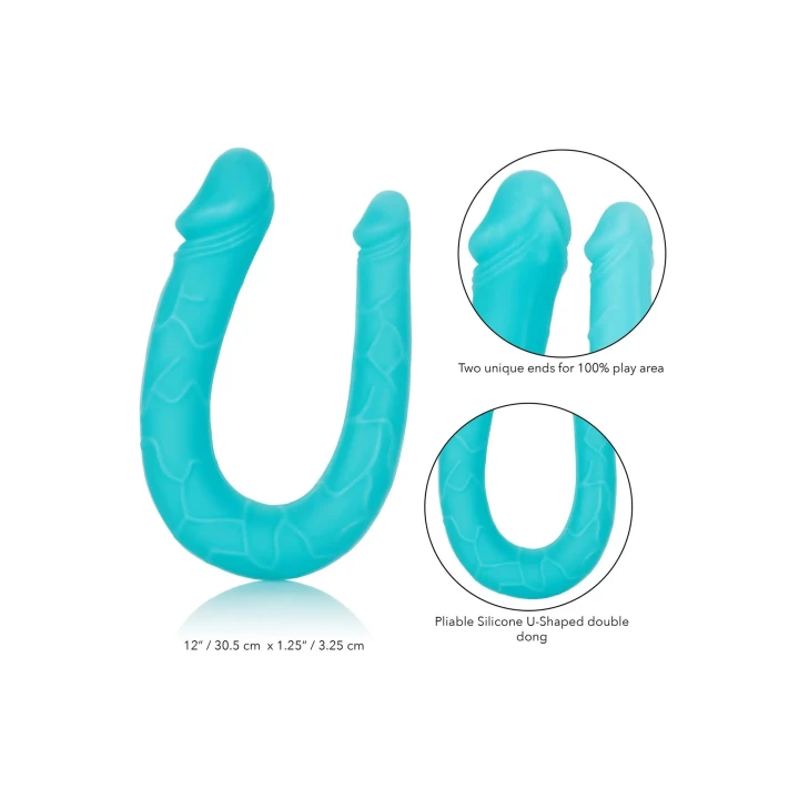 Dildo podwójny Aqua - silikonowy, 30.5 cm, elastyczny, realistyczne detale