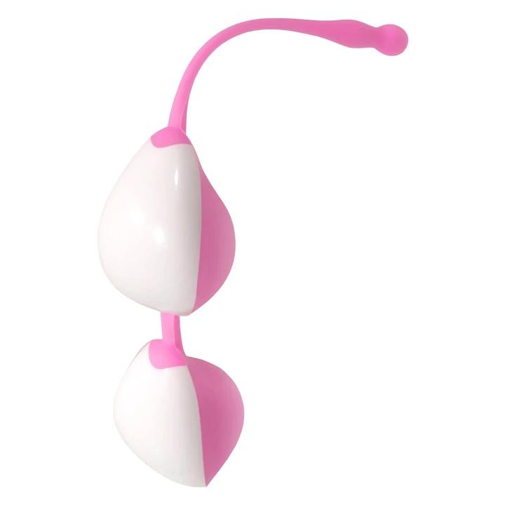 Kulki do ćwiczeń - Kulki Duo Teardrop, silikonowe, 20 cm, wodoodporne, różowe