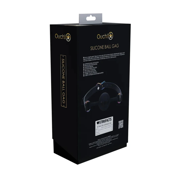 Knebel silikonowy Ouch! Venice Collection, regulowane paski, metalowe wykończenie