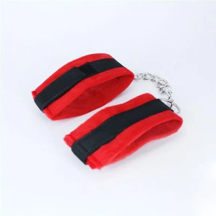 Zestaw do Bondage Fetish Art Toys4Lovers - Czerwono-Czarny, Kajdanki i Bicz