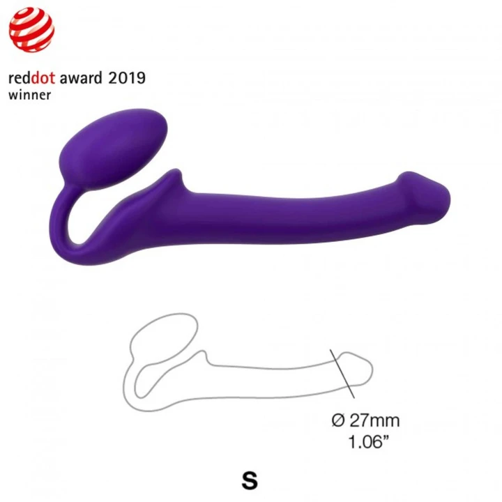 Dildo bez paska Niewibrujący, silikonowy, regulowany 2,7 x 17 cm, fioletowy