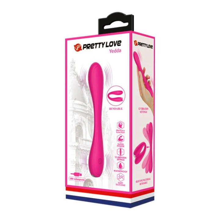 Wibrator G-spot z funkcją pamięci PRETTY LOVE, silikonowy, 12 wibracji, zginany