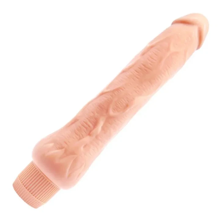 Dildo BAILE Dryad, 9,8'', wibracje, TPR, cielisty kolor