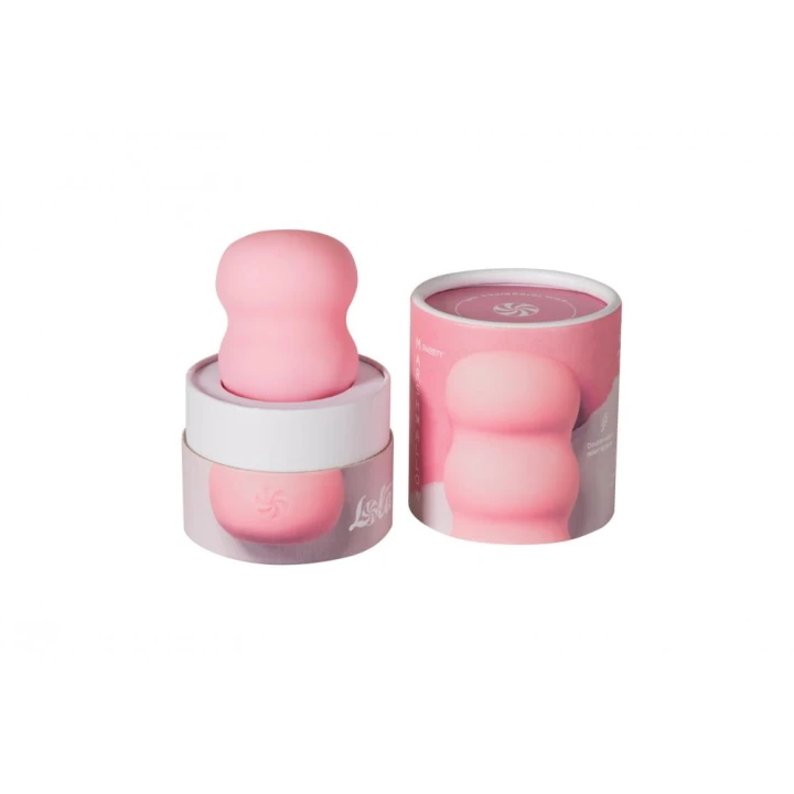 Masturbator TPE Lola Games Marshmallow, długość 8 cm, różowe reliefy
