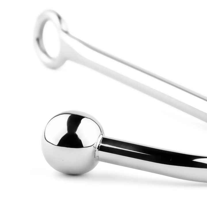 Hak analny Stalowy Elite – stal nierdzewna, długość 24 cm, kulka Ø 3,2 cm