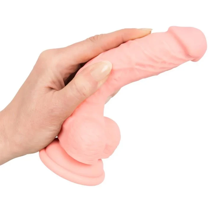 Dildo silikonowe medyczne 18 cm, realistyczna faktura, przyssawka, elastyczne