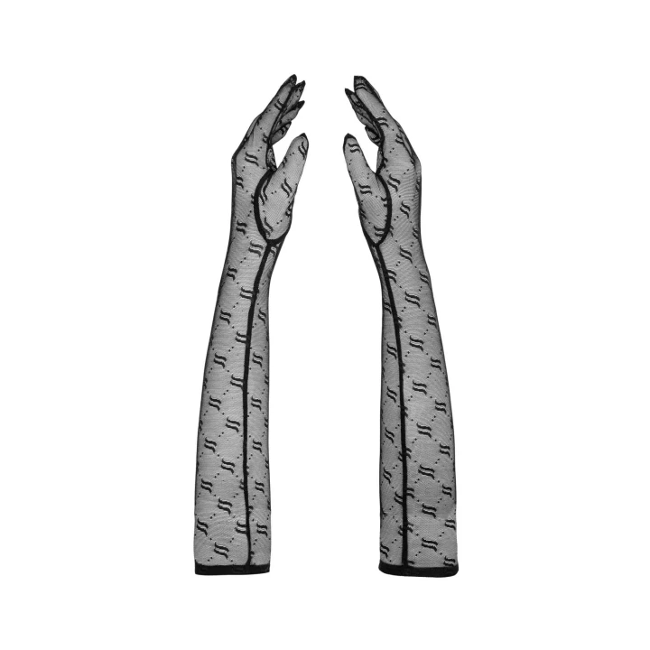 Rękawiczki OBSESSIVE, czarne, elastyczne, z delikatnej siateczki, O/S