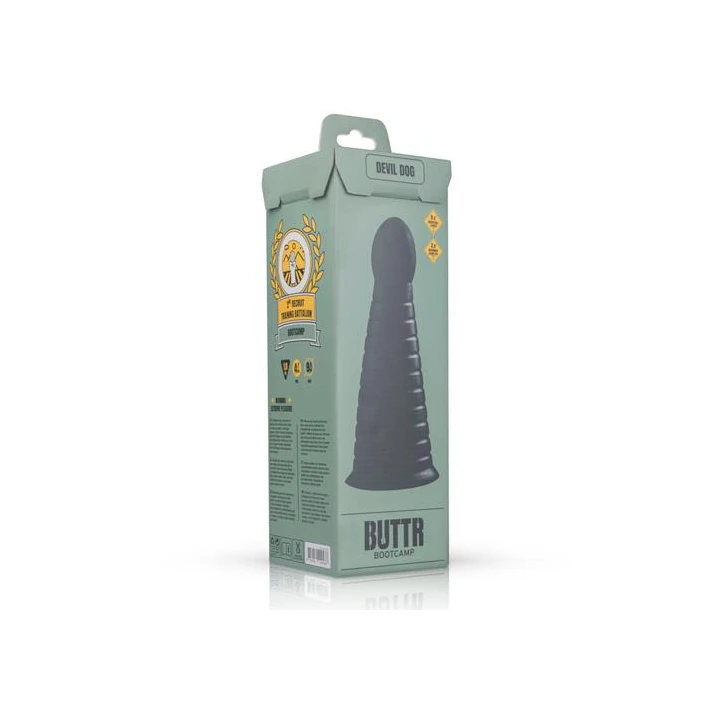 Zanurzeniowy wtyczka analna BUTTR Pawn XXL, żebrowany, przyssawka, czarna