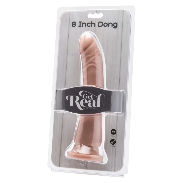 Dildo TOYJOY Get Real, 8 cali, realistyczny kolor skóry, bezftalowy PVC