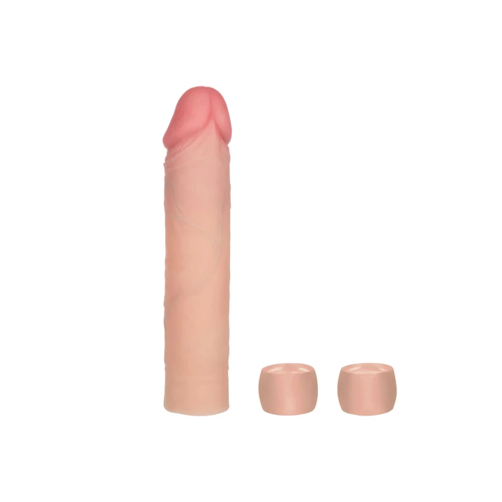 Powiększacz penisa silikonowy 20,25 cm - realistyczna końcówka, wodoodporna, dostosowanie długości