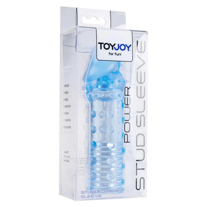 Nasadka powiększająca TPE - Niebieska, 15.5 cm, elastyczna, z wypustkami, pełna końcówka