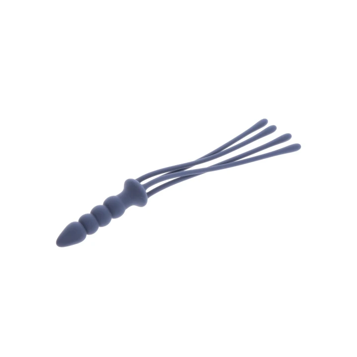 Pejcz silikonowy TABOOM! 4-ogonowy | Uchwyt z korkiem analnym | Długość 38 cm