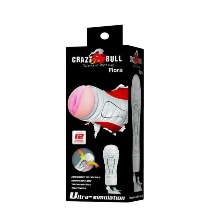 Stymulator intymny CRAZY BULL - 12 funkcji wibracji, akumulator USB, materiał TPR ABS