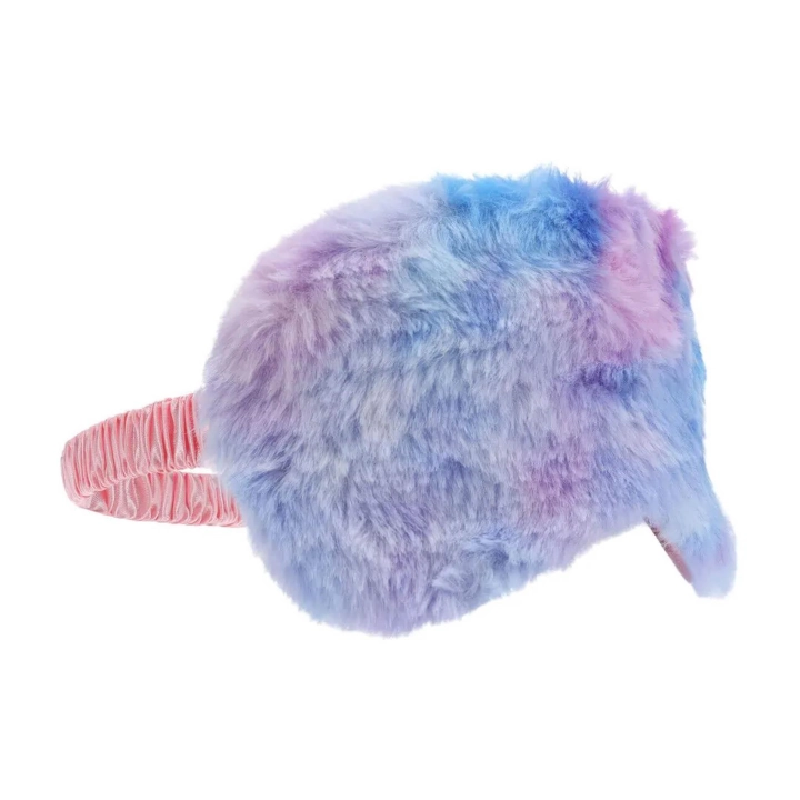 Opaska na oczy - Fluffy Mask, miękka pluszowa, elastyczny pasek, multikolor