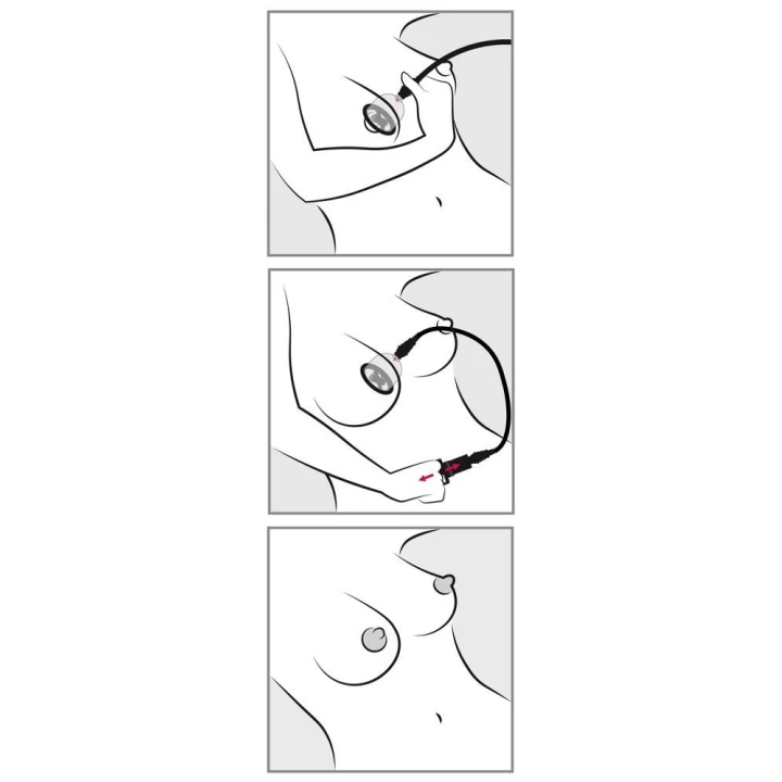 Kubek stymulujący sutki Bad Kitty z wibracjami, 5,7 cm, ręczna pompka, baterie w zestawie