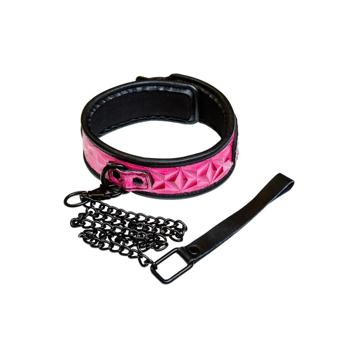 Smycz z obrożą SINFUL – regulowana, metalowy karabińczyk, wodoodporna, 4.6x4.6x43.2 cm