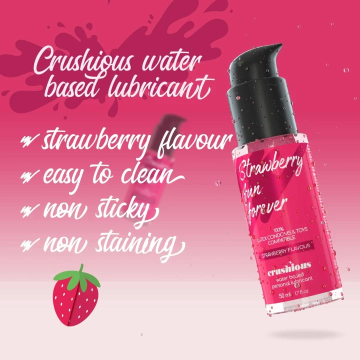 Lubrykant na bazie wody Crushious, truskawkowy, 50 ml, hipoalergiczny, smakowalny