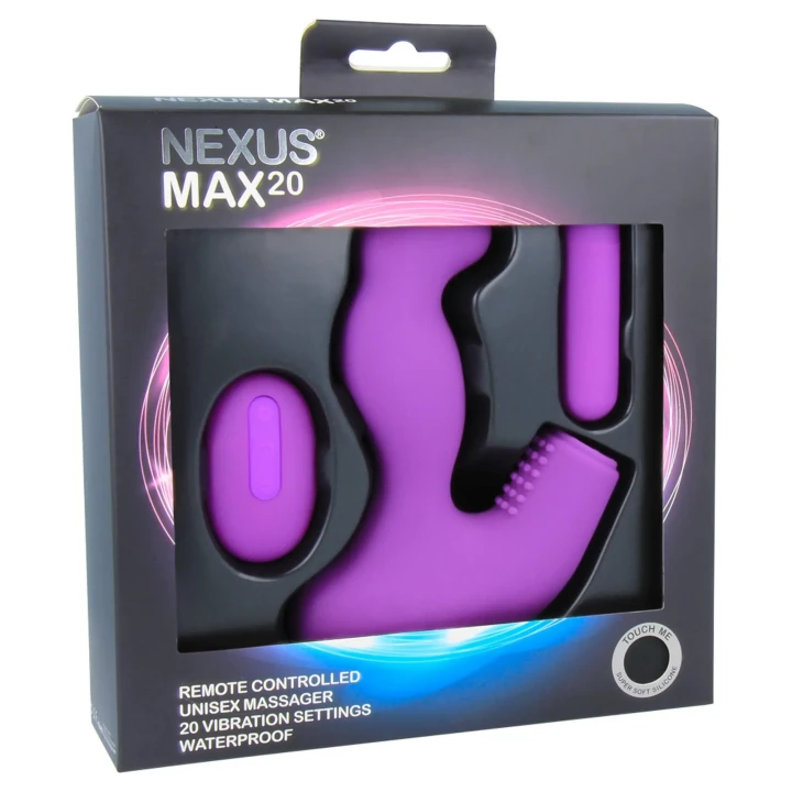 Masażer unisex Nexus - Max 20, 20 funkcji, wodoodporny, silikonowy