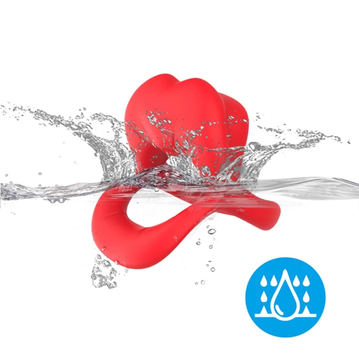 Stymulator łechtaczkowy Big Mouth Red - 9 trybów wibracji, wodoodporny, ładowanie magnetyczne