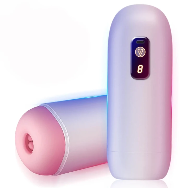 Masturbator USB Rechargeable, 8 funkcji wibracji, 18 cm długości, 6,5 cm średnicy