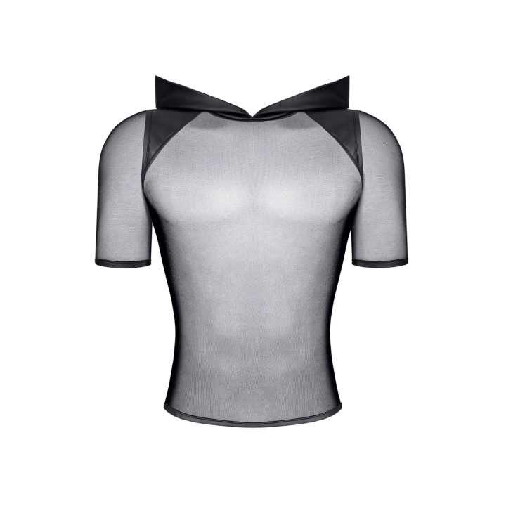 T-shirt REGNES FETISH PLANET – transparentna siateczka, wetlook kaptur, XXL