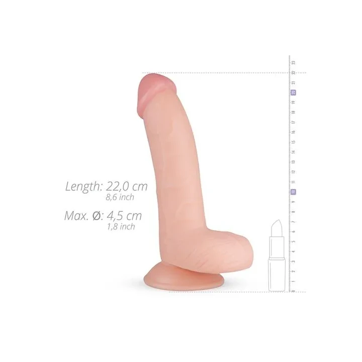 Dildo Real Fantasy Cliff, 22 cm długości, elastyczny, przyssawka, wodoodporny
