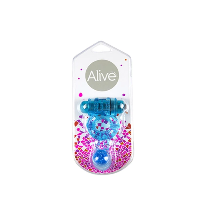 Pierścień erotyczny - Double Vibrator, Wibrujący, Materiał: TPE, 9 cm