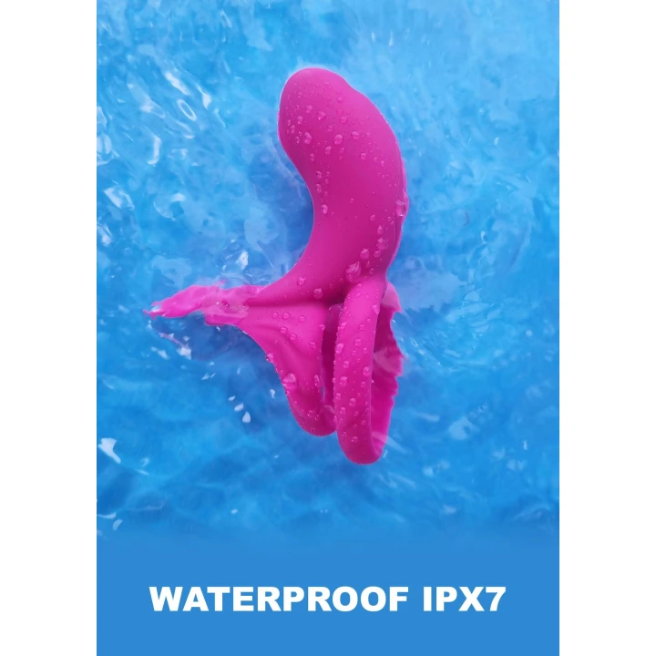 Pierścień stymulujący dla par - Fuksja, silikonowy, wodoodporny, wibrujący