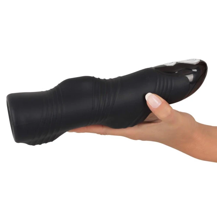 Masturbator silikonowy Paso Nero - 3 silniki, 7 trybów wibracji, ergonomiczy kształt